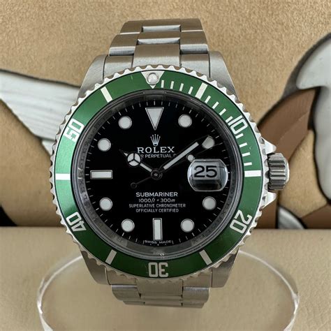 rolex submariner ghiera verde ref 16610 prezzo|modello rolex 16610.